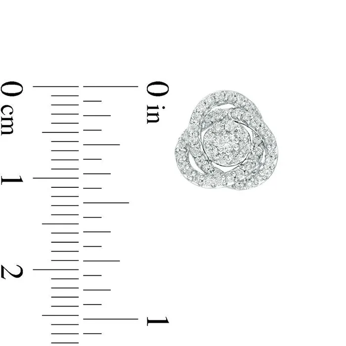 Goldia Earrings 063 CT TW Diamond Frame Love Knot Stud Earrings in 10K White Gold Goldia Earrings 063 CT TW Diamond Frame Love Knot Stud Earrings in 10K White Gold
