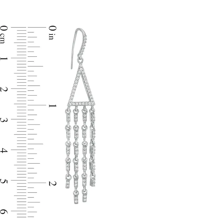 Goldia Earrings 063 CT TW Diamond Triangle Chandelier Drop Earrings in 10K White Gold Goldia Earrings 063 CT TW Diamond Triangle Chandelier Drop Earrings in 10K White Gold