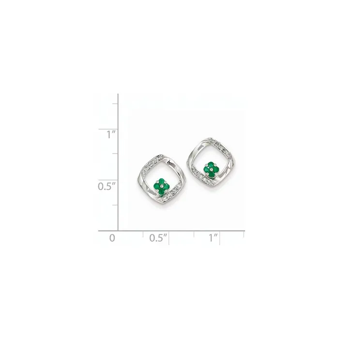 Goldia Earrings 14k White Gold 110ct Real Diamond u0026 Emerald Earrings