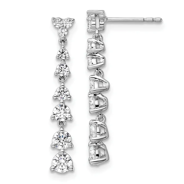 Goldia Earrings 14k White Gold 1 Ct Lab Grown Diamond VSSI G Dangle Post Earrings Goldia Earrings 14k White Gold 1 Ct Lab Grown Diamond VSSI G Dangle Post Earrings