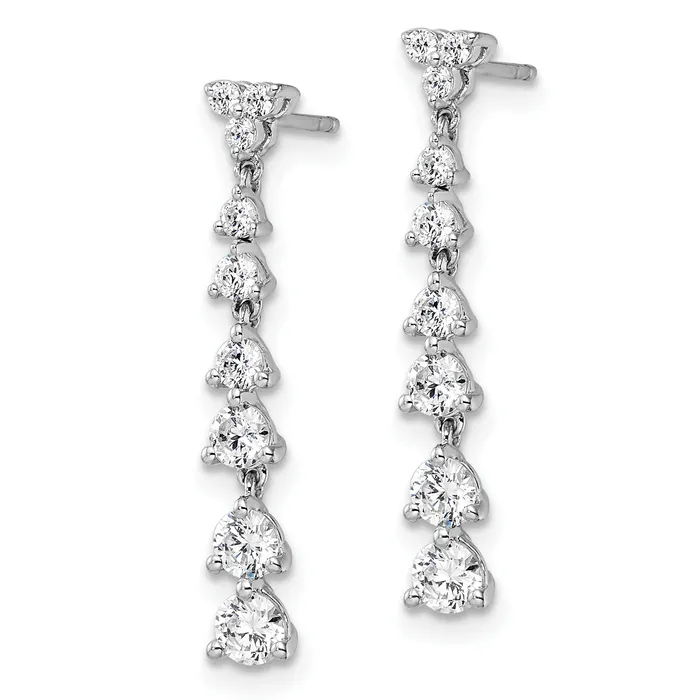 Goldia Earrings 14k White Gold 1 Ct Lab Grown Diamond VSSI G Dangle Post Earrings
