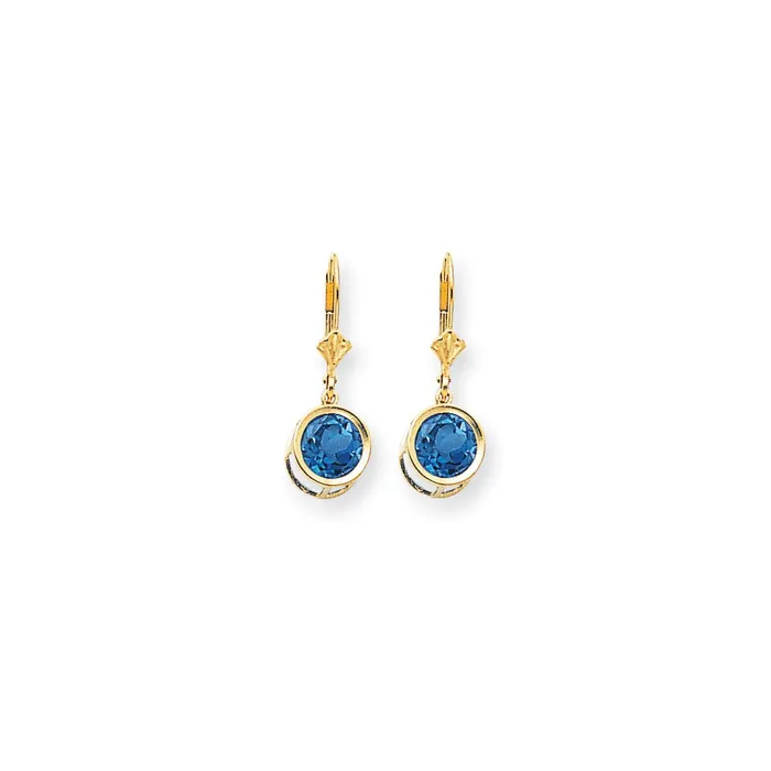 Goldia Earrings 14k Yellow Gold 8mm Tsavorite leverback Earrings