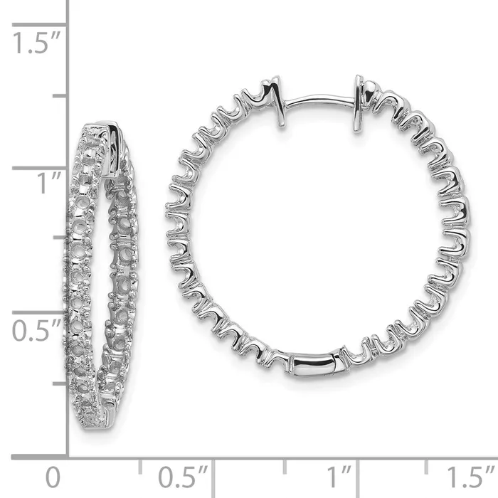 Goldia Earrings Solid 14k White Gold VS Simulated CZ Hinged Hoop Earrings Goldia Earrings Solid 14k White Gold VS Simulated CZ Hinged Hoop Earrings