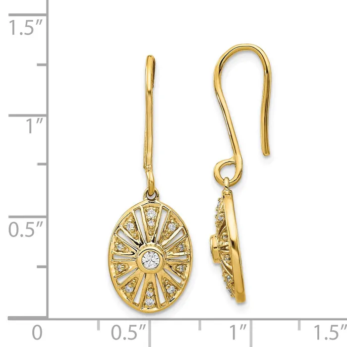 Goldia Earrings Solid 14k Yellow Gold Simulated CZ Vintage Earrings Goldia Earrings Solid 14k Yellow Gold Simulated CZ Vintage Earrings