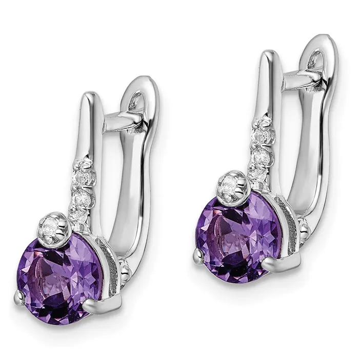 Goldia Earrings Sterling Silver Rhodplat 149AMWhiteTopaz Circle Hinged Earring