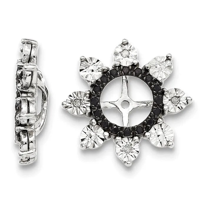 Goldia Earrings Sterling Silver Rhodium Diamond u0026 Black Sapphire Earring Jacket Goldia Earrings Sterling Silver Rhodium Diamond u0026 Black Sapphire Earring Jacket