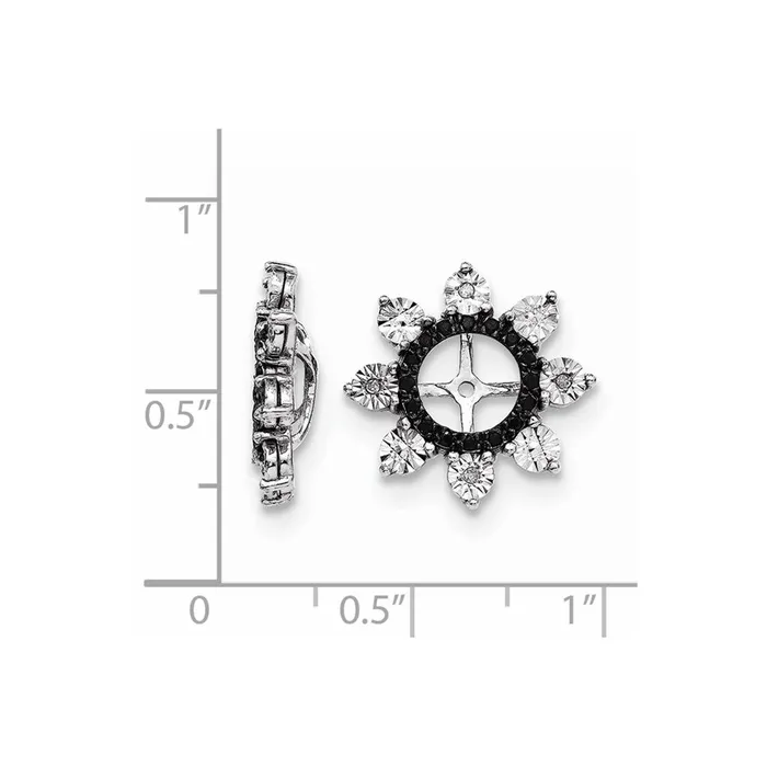Goldia Earrings Sterling Silver Rhodium Diamond u0026 Black Sapphire Earring Jacket