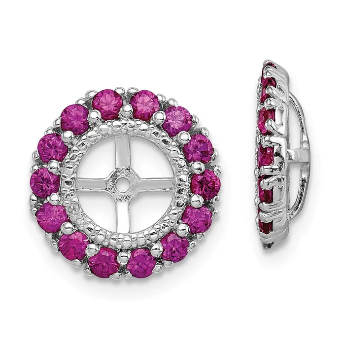 Goldia Earrings Sterling Silver Rhodium Diamond u0026 Created Ruby Earring Jacket Goldia Earrings Sterling Silver Rhodium Diamond u0026 Created Ruby Earring Jacket