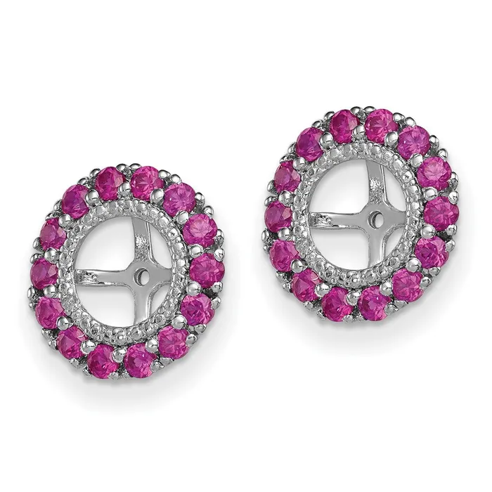 Goldia Earrings Sterling Silver Rhodium Diamond u0026 Created Ruby Earring Jacket