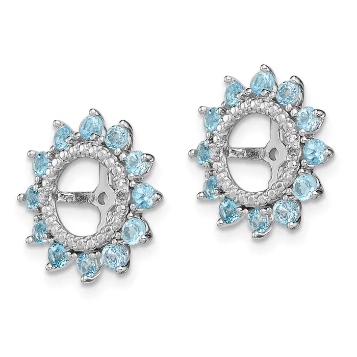 Goldia Earrings Sterling Silver Rhodium Diamond u0026 Swiss Blue Topaz Earring Jacket