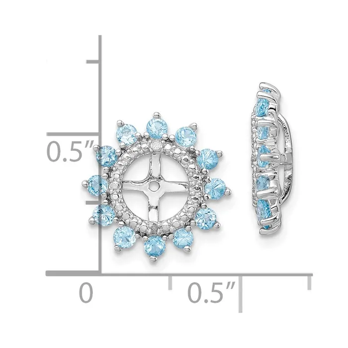 Goldia Earrings Sterling Silver Rhodium Diamond u0026 Swiss Blue Topaz Earring Jacket