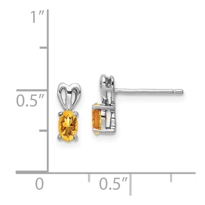 Goldia Earrings Sterling Silver Rhodiumplated Citrine Earrings