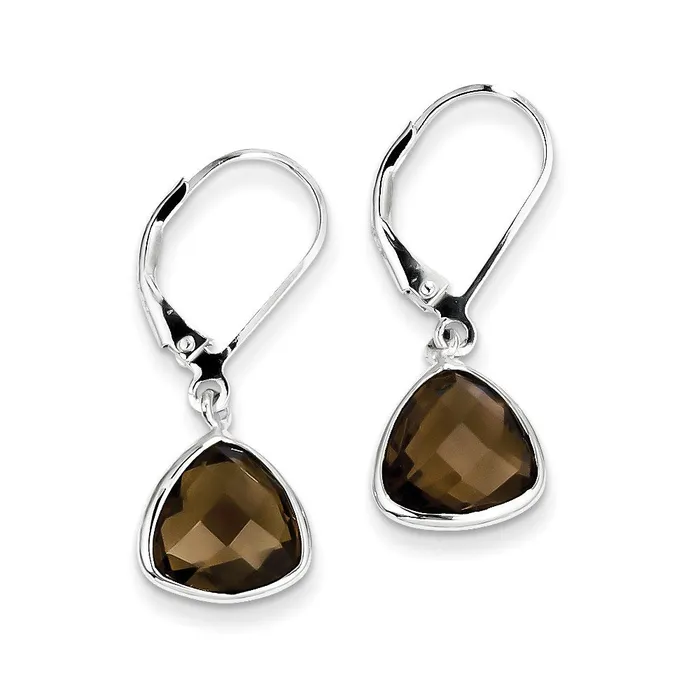 Goldia Earrings Sterling Silver Smoky Quartz Earrings