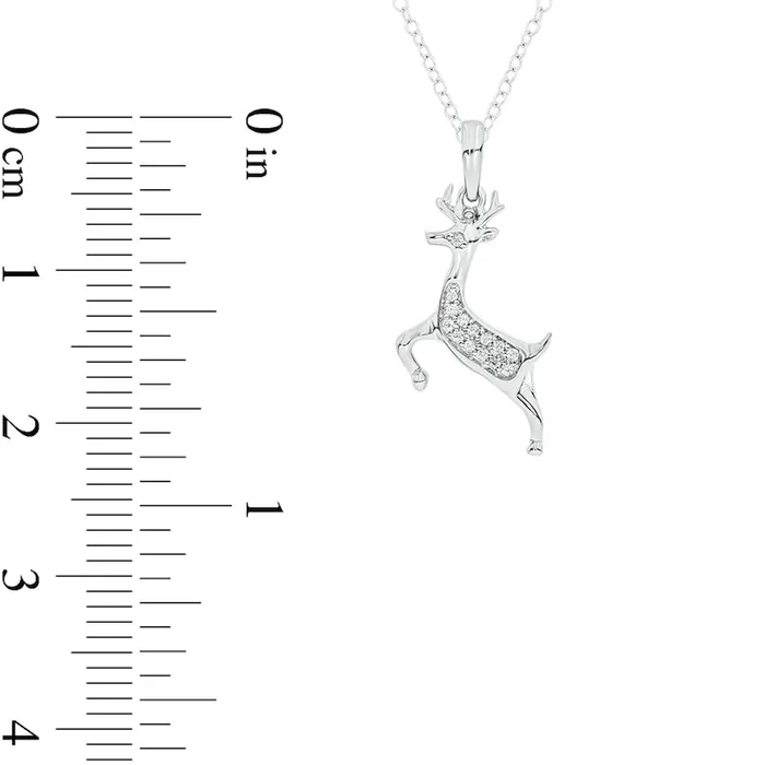 Goldia Necklaces 005 CT TW Natural Diamond Deer Pendant in Sterling Silver Goldia Necklaces 005 CT TW Natural Diamond Deer Pendant in Sterling Silver