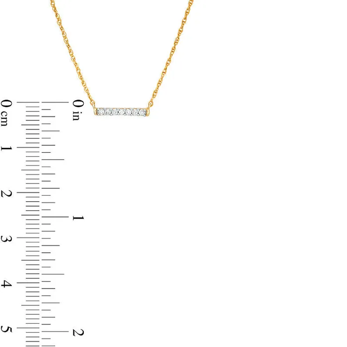 Goldia Necklaces 007 CT TW Natural Diamond Bar Necklace in 10K Yellow Gold 175 Goldia Necklaces 007 CT TW Natural Diamond Bar Necklace in 10K Yellow Gold 175