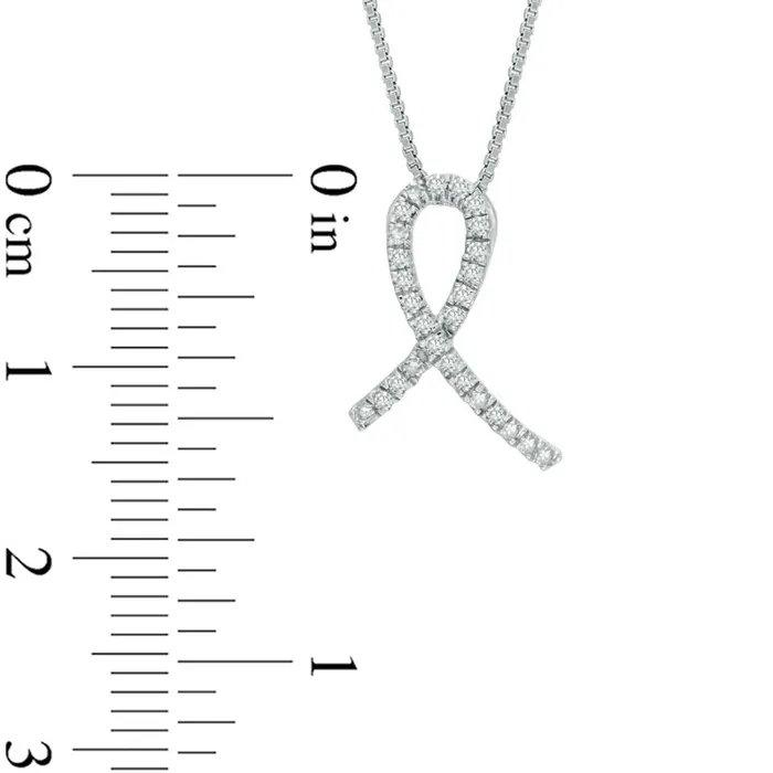 Goldia Necklaces 013 CT TW Natural Diamond Awareness Ribbon Pendant in Sterling Silver Goldia Necklaces 013 CT TW Natural Diamond Awareness Ribbon Pendant in Sterling Silver