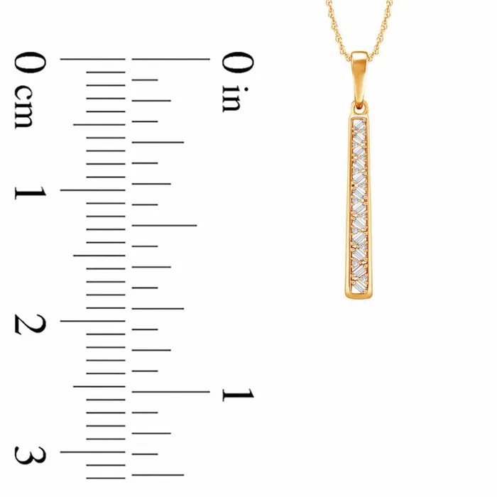 Goldia Necklaces 02 CT TW Natural Diamond Linear Pendant in 10K Yellow Gold Goldia Necklaces 02 CT TW Natural Diamond Linear Pendant in 10K Yellow Gold
