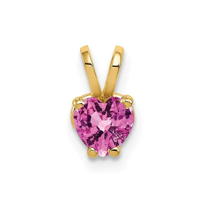 Goldia Necklaces 14k 5mm Heart Pink Sapphire Pendant