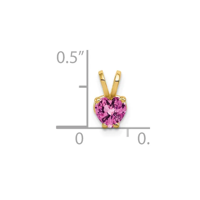 Goldia Necklaces 14k 5mm Heart Pink Sapphire Pendant
