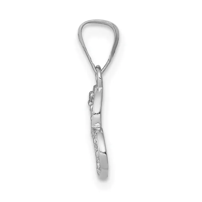 Goldia Necklaces 14k White Gold 01ct Real Diamond Heart Pendant