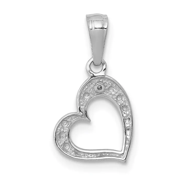 Goldia Necklaces 14k White Gold 01ct Real Diamond Heart Pendant