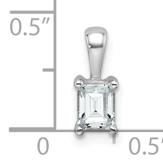 Goldia Necklaces 14k White Gold 12 Ct Lab Grown Diamond VSSI G Emerald Four Prong Pendant