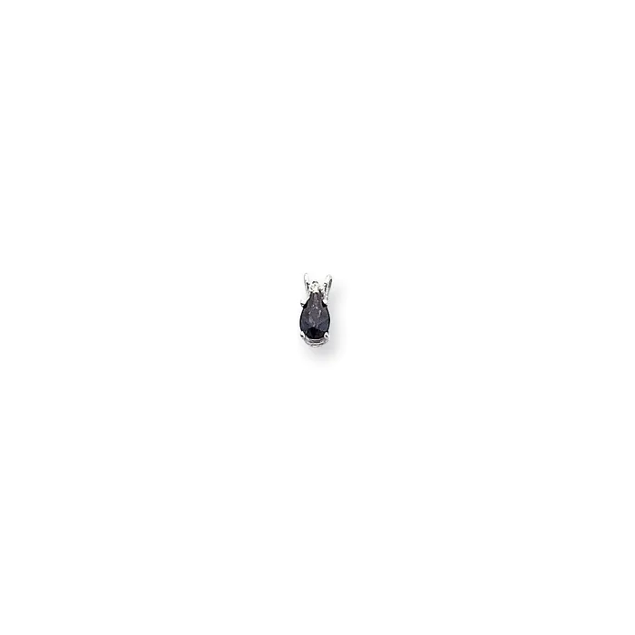 Goldia Necklaces 14k White Gold 6x4mm Pear Sapphire A Real Diamond pendant