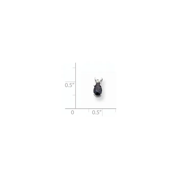 Goldia Necklaces 14k White Gold 6x4mm Pear Sapphire A Real Diamond pendant