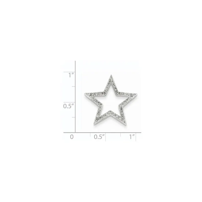 Goldia Necklaces 14k White Gold Large Real Diamond Star Chain Slide Pendant