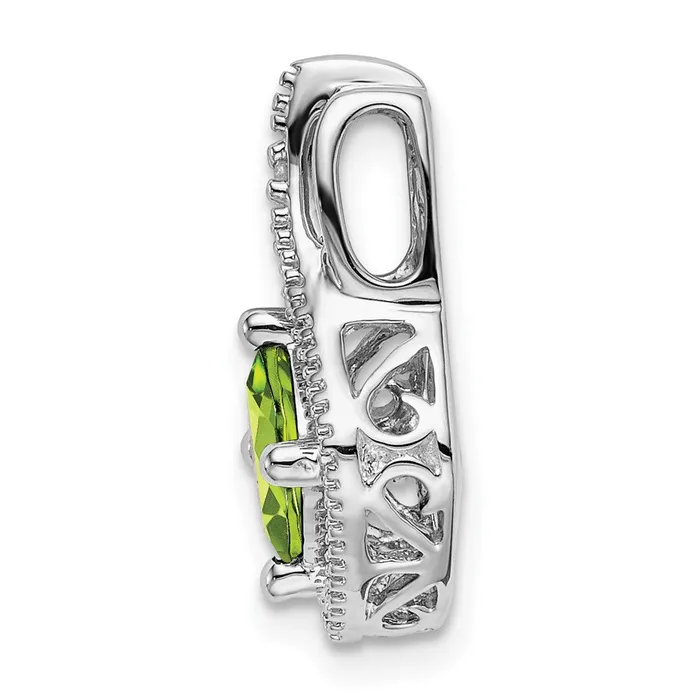 Goldia Necklaces 14k White Gold Peridot and Real Diamond Pendant