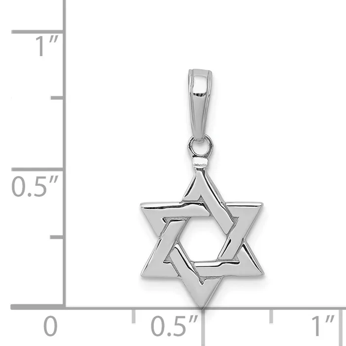 Goldia Necklaces 14k White Gold Polished Star of David Pendant