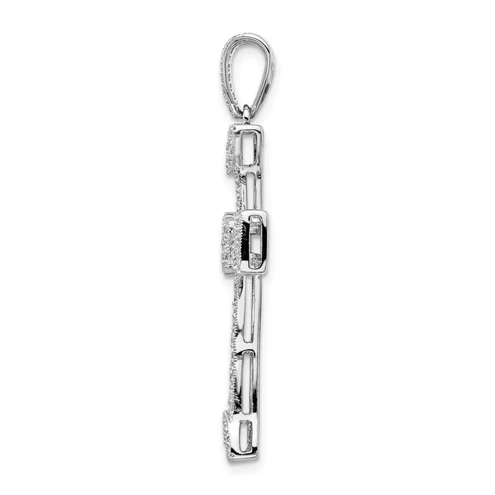 Goldia Necklaces 14k White Gold Real Diamond Filigree Cross Pendant