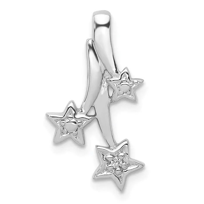Goldia Necklaces 14k White Gold Real Diamond Shooting Stars Chain Slide