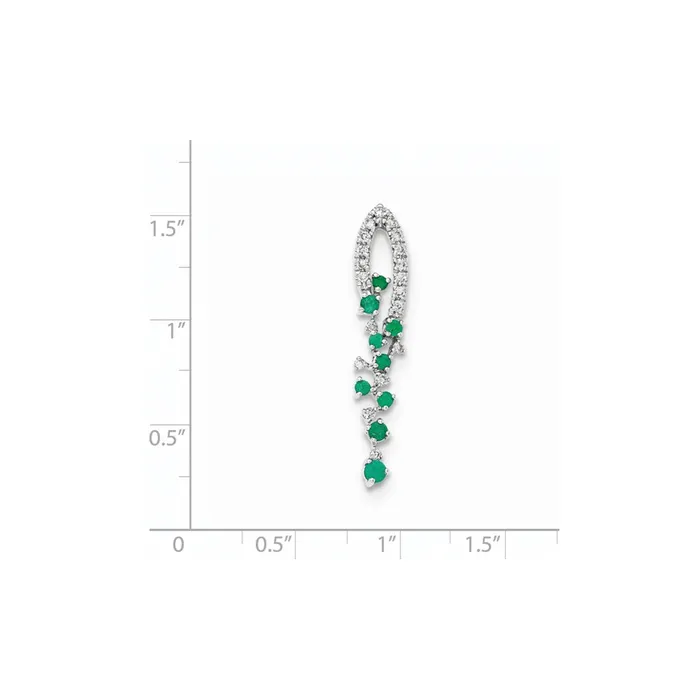 Goldia Necklaces 14k White Gold Real Diamond u0026 Emerald Pendant