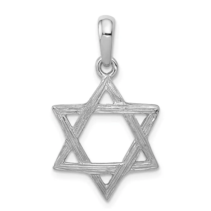 Goldia Necklaces 14k White Gold Star Of David Pendant