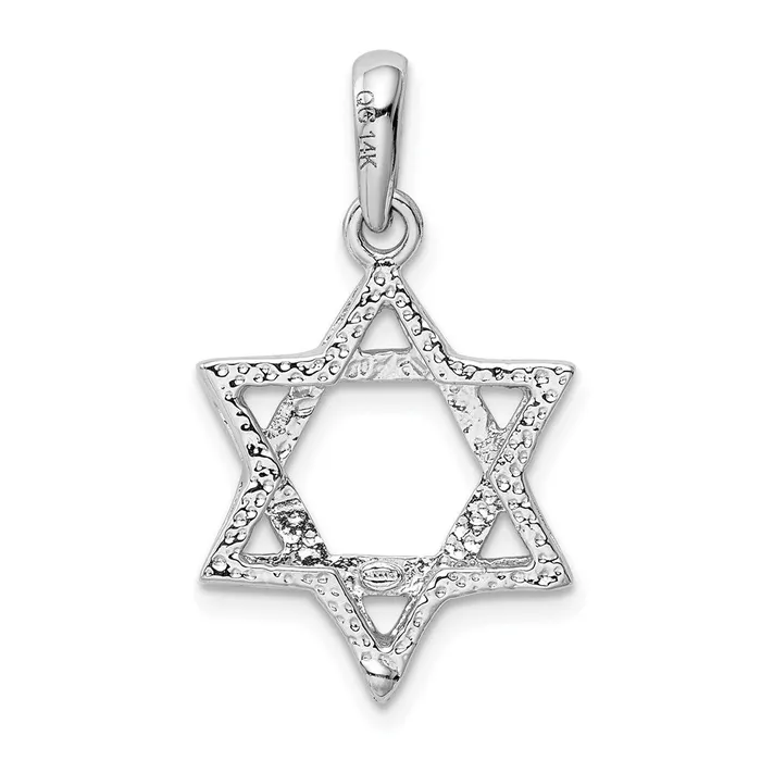 Goldia Necklaces 14k White Gold Star Of David Pendant