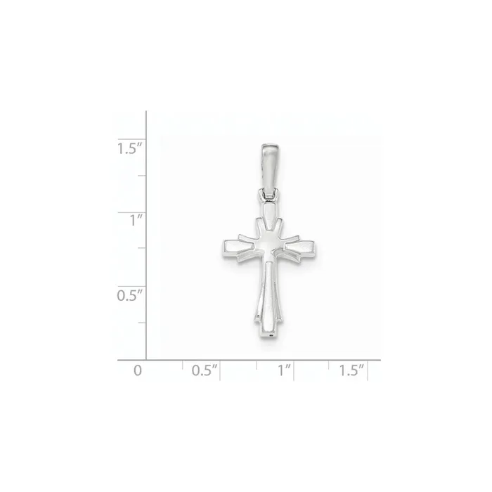 Goldia Necklaces 14k White GoldW Polished and Brushed Cross Pendant