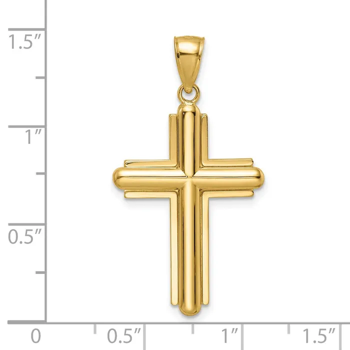Goldia Necklaces 14k Yellow Gold Beveled Cross Pendant