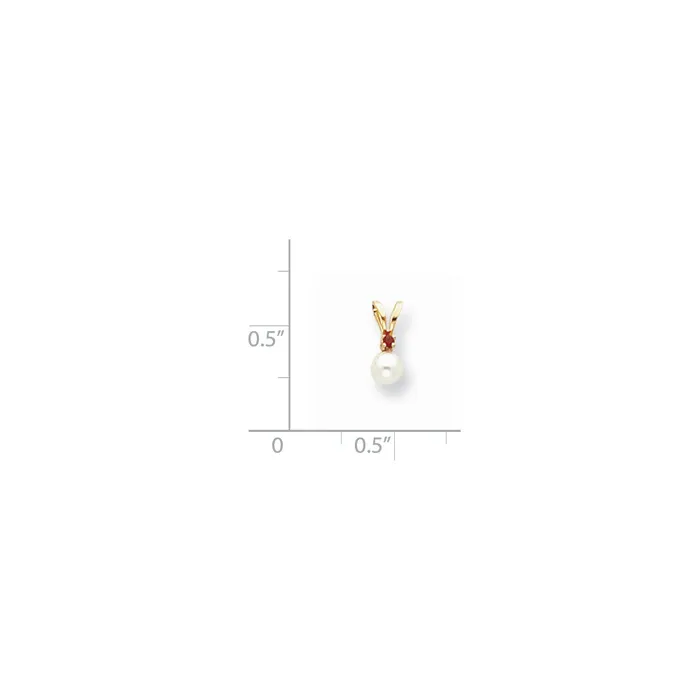 Goldia Necklaces 14k Yellow Gold Diamond 4mm White Cultured Pearl u0026 Ruby Pendant Goldia Necklaces 14k Yellow Gold Diamond 4mm White Cultured Pearl u0026 Ruby Pendant