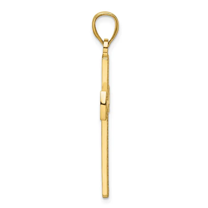 Goldia Necklaces 14k Yellow Gold Polished Beaded Cross Pendant