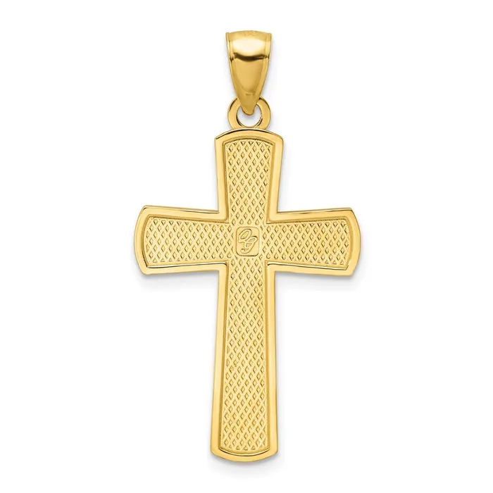 Goldia Necklaces 14k Yellow Gold Polished Beaded Cross Pendant