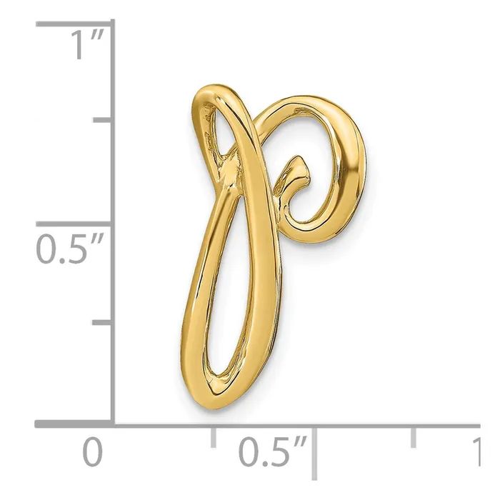 Goldia Necklaces 14k Yellow Gold Polished Letter P Initial Slide