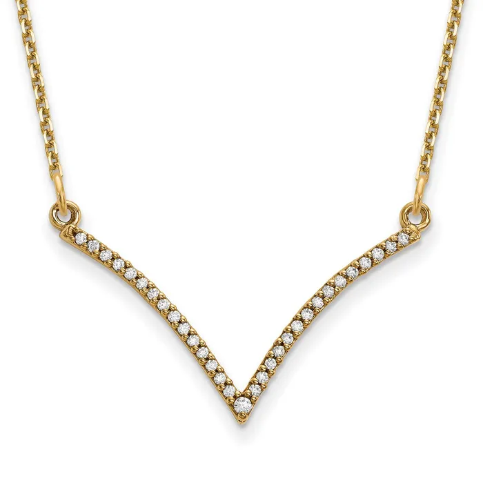Goldia Necklaces 14K Yellow Gold Real Diamond V Necklace