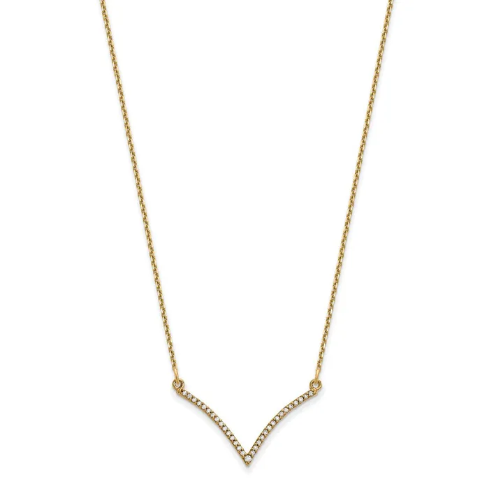 Goldia Necklaces 14K Yellow Gold Real Diamond V Necklace