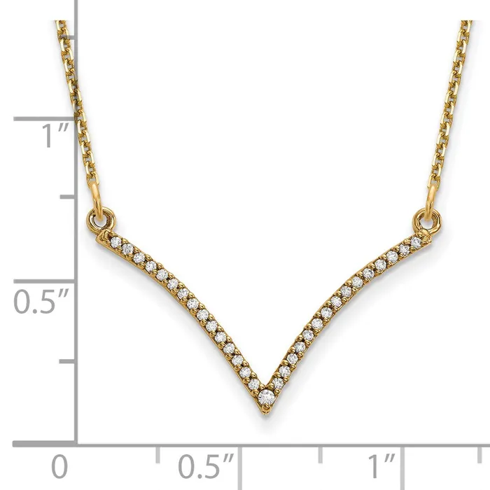 Goldia Necklaces 14K Yellow Gold Real Diamond V Necklace