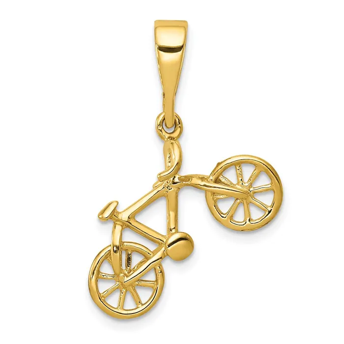 Goldia Necklaces 14k Yellow Goldt Yellow Gold Polished 3D Bicycle Pendant