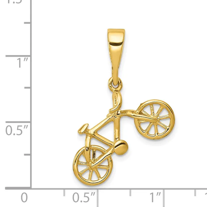 Goldia Necklaces 14k Yellow Goldt Yellow Gold Polished 3D Bicycle Pendant