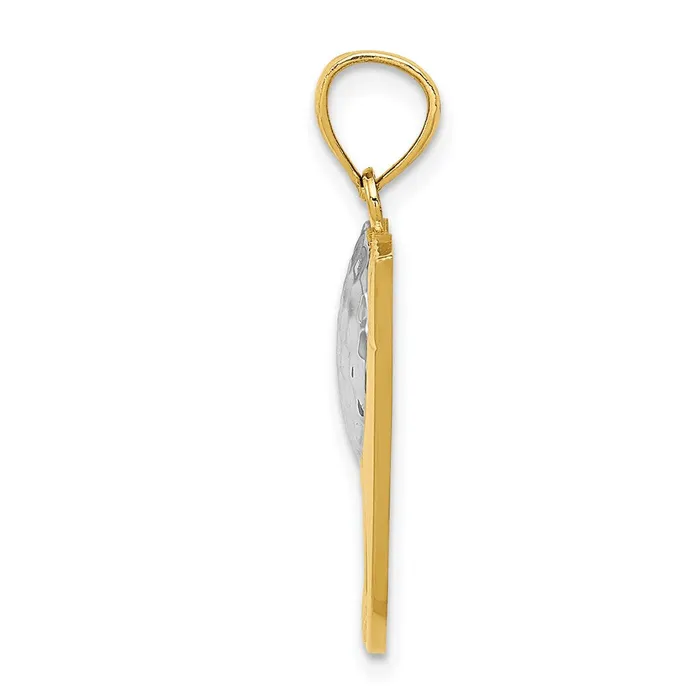 Goldia Necklaces 14k Yellow Rhodium Gold and Rhodium Golf Pendant