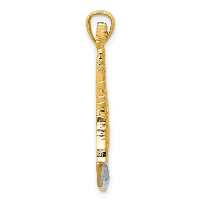 Goldia Necklaces 14k Yellow Rhodium Gold wRhodium Diamondcut Polished Giraffe Pendant