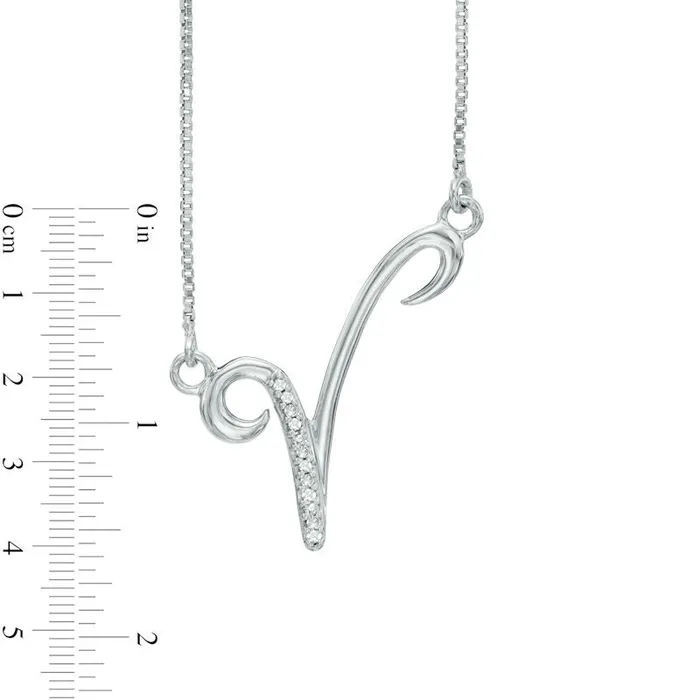 Goldia Necklaces Natural Diamond Accent Abstract Aries Zodiac Sign Necklace in Sterling Silver Goldia Necklaces Natural Diamond Accent Abstract Aries Zodiac Sign Necklace in Sterling Silver